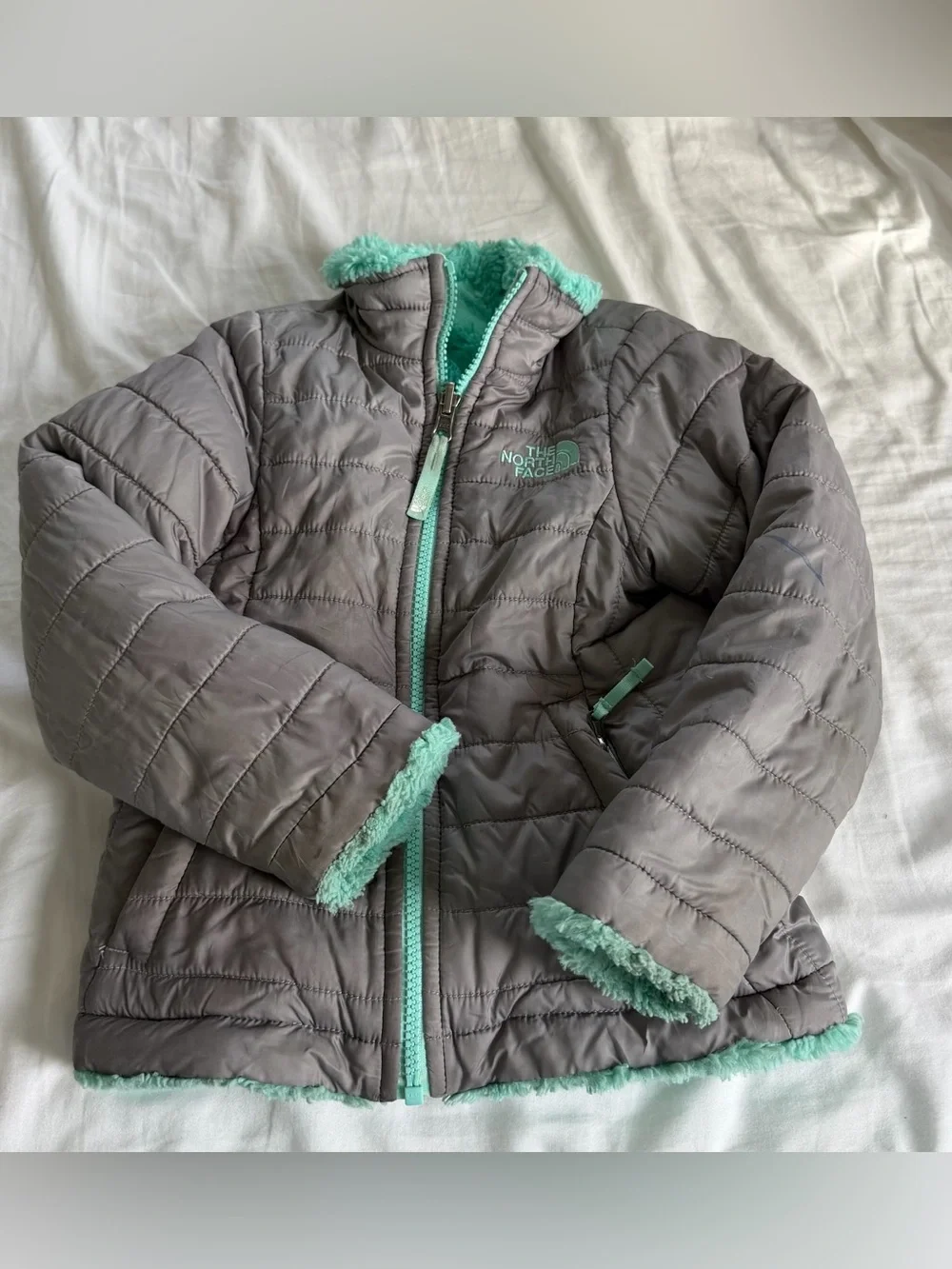 The North Face Reversible Mossbud Swirl Jacket Insulated Girls 5